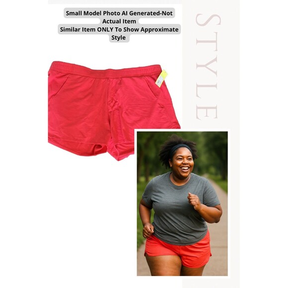 All In Motion Women’s 4X Plus Size Red Athletic Shorts Pockets Comfort NWT - Picture 1 of 10